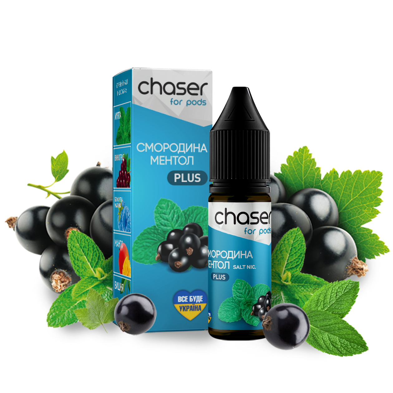 Рідина Chaser Mix PLUS Salt 15ml зі смаком Смородини та ментолу