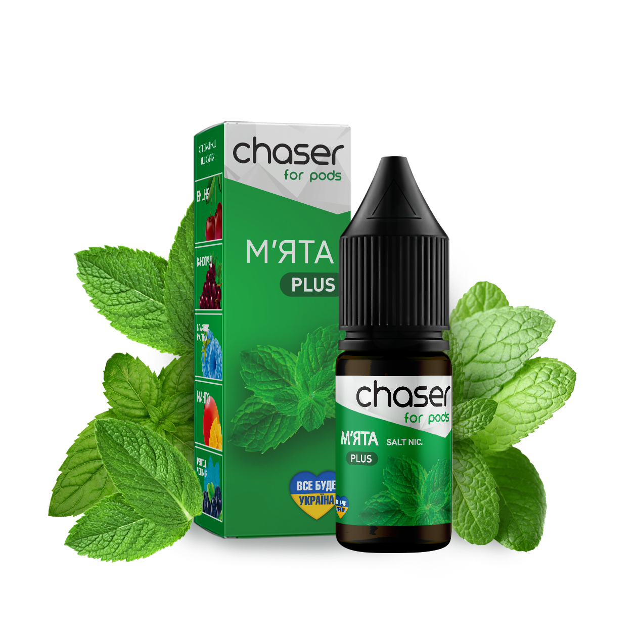 Рідина Chaser Mix PLUS Salt 10ml зі смаком М'яти