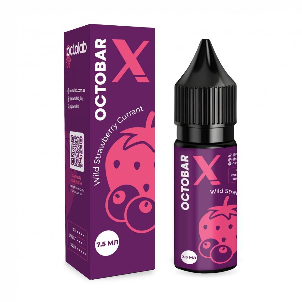 Набір для самозамісу Octobar X зі смаком солодкої суниці та кислуватої чорної смородини