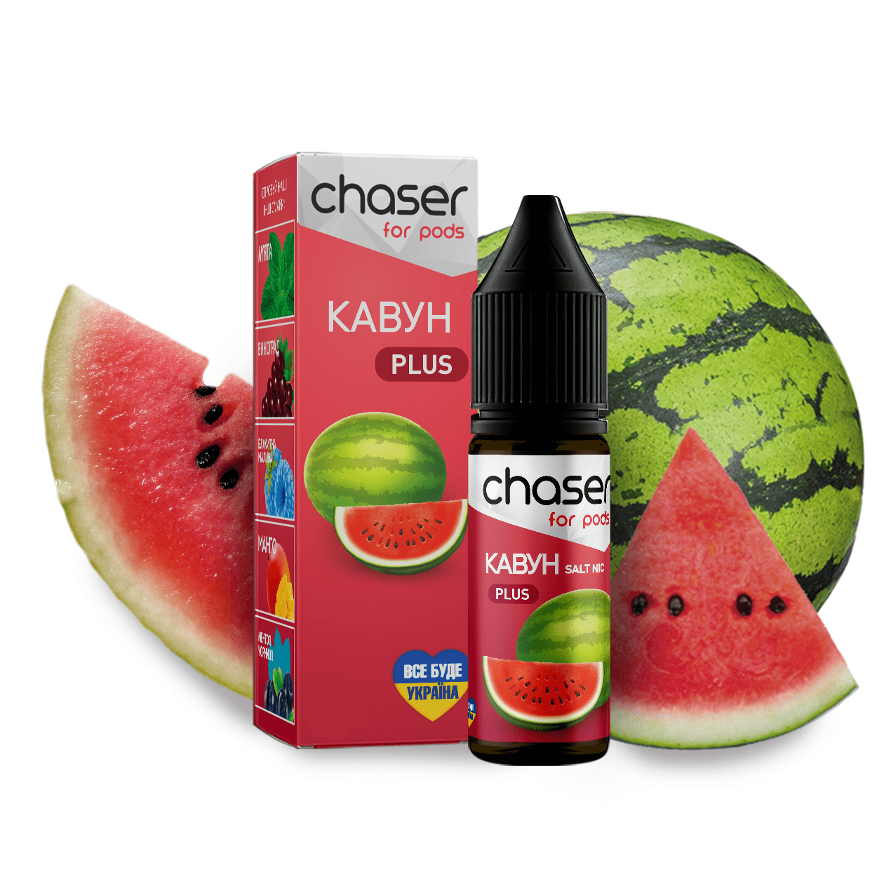 Рідина Chaser Mix PLUS Salt 15ml зі смаком Кавун
