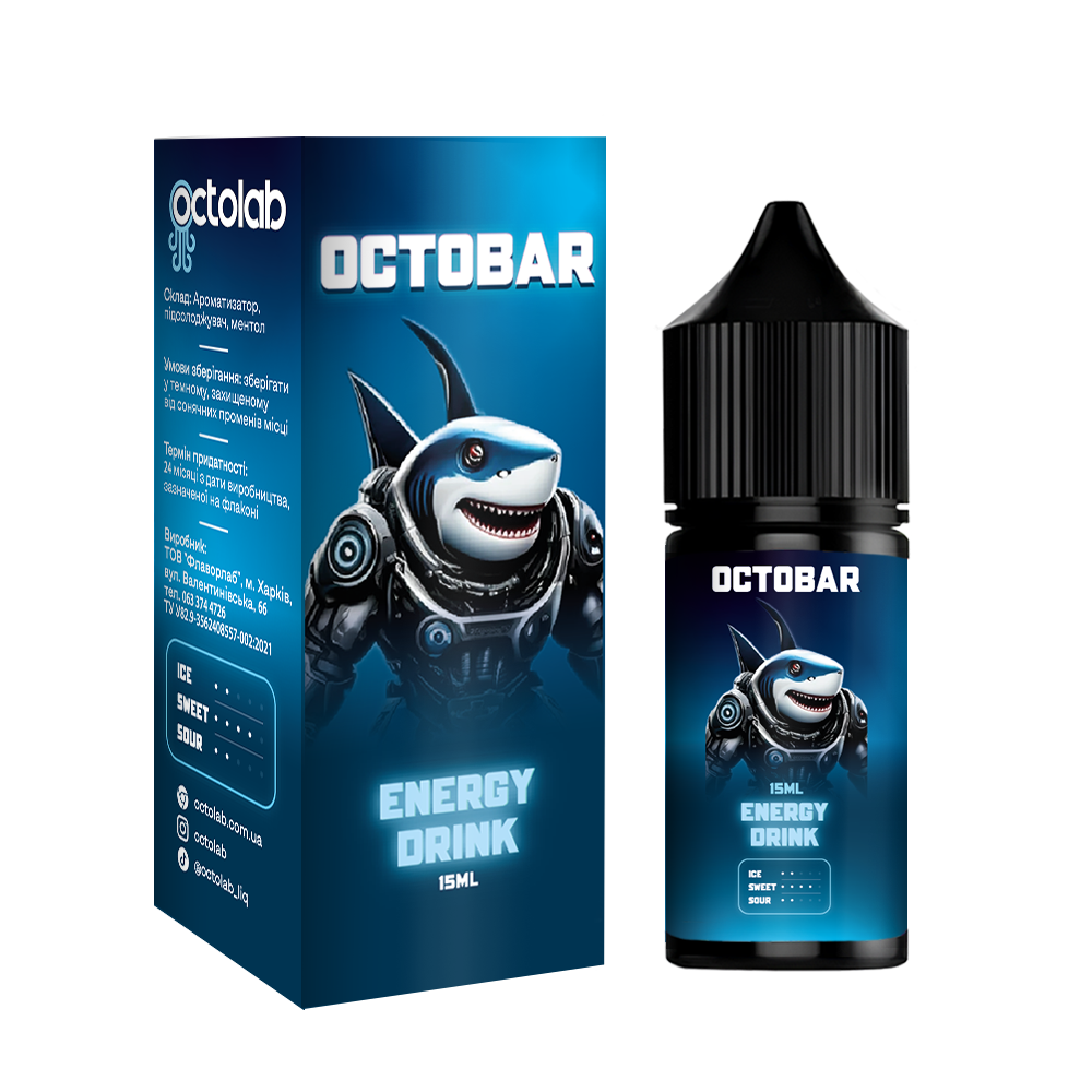 Сольовий набір Octobar NFT 30ml зі смаком  Енергетичного напою