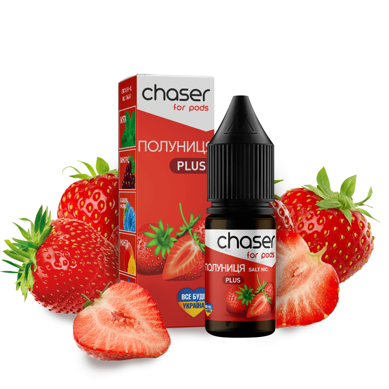 Рідина Chaser Mix PLUS Salt 10ml зі смаком Полуниці