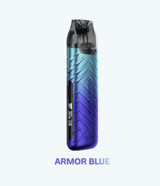 VooPoo VMATE PRO Pod Kit у синьому кольорі з ребристим дизайном
