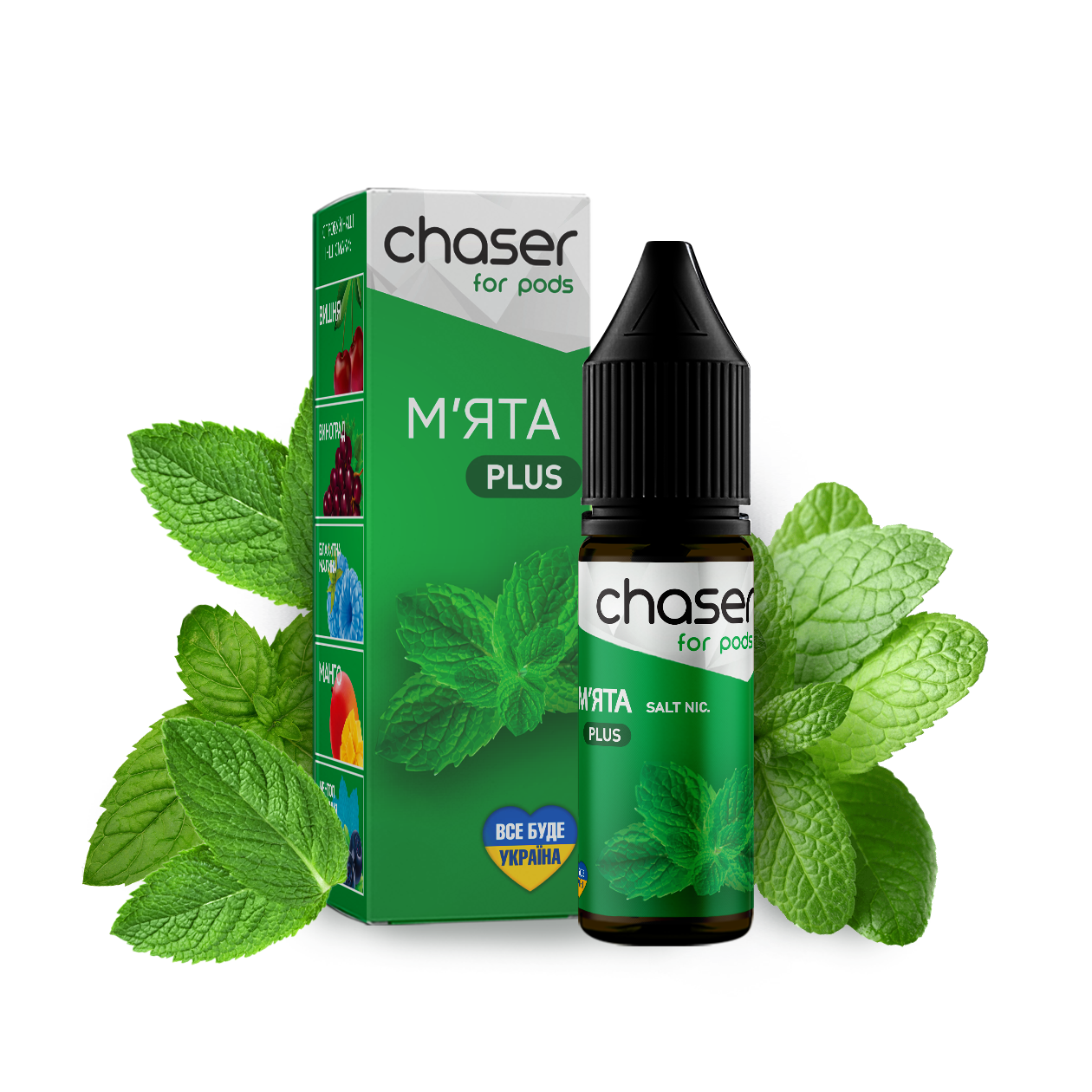 Рідина Chaser Mix PLUS Salt 15ml зі смаком М'яти