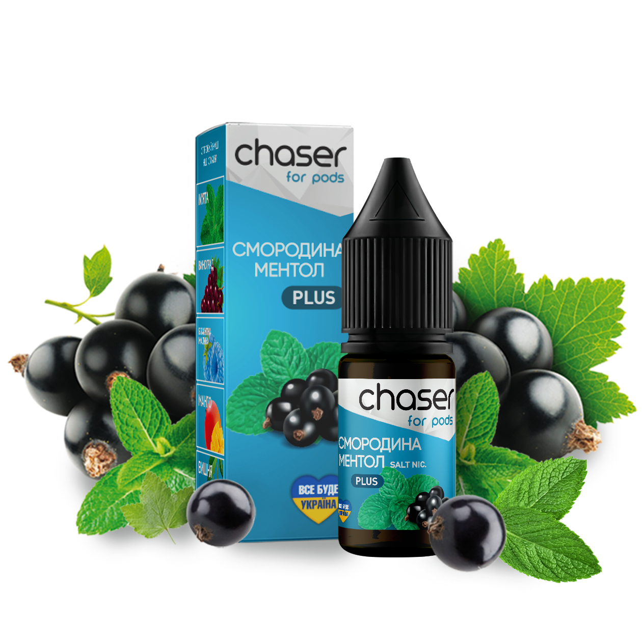 Рідина Chaser Mix PLUS Salt 10ml зі смаком Смородини та ментолу