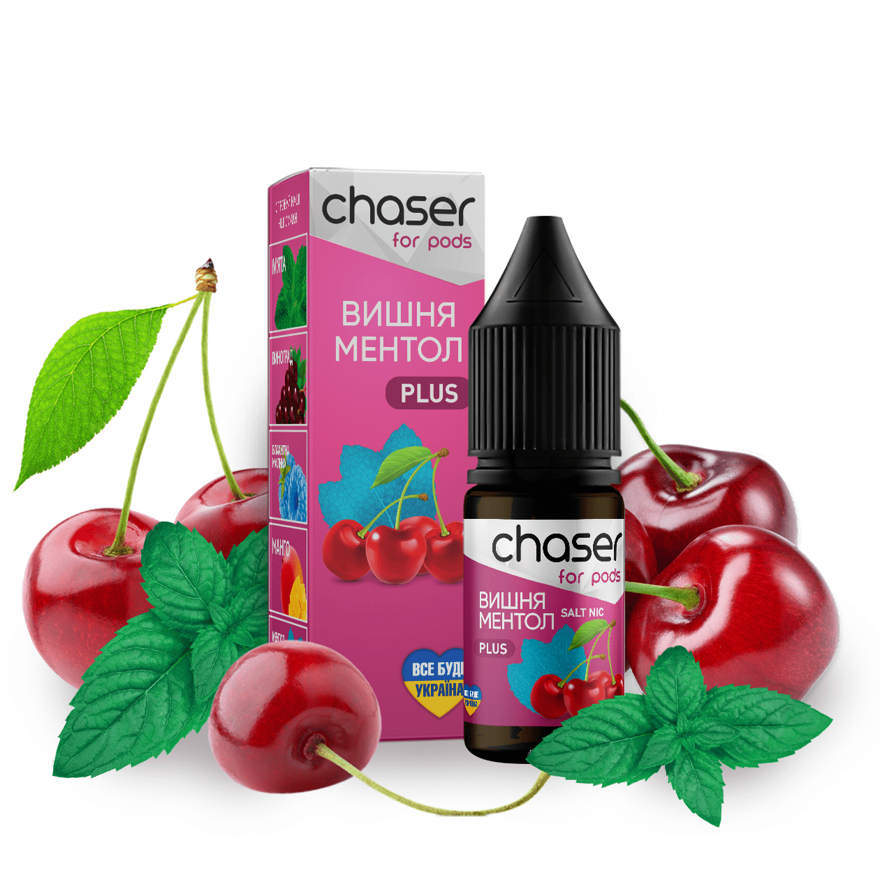 Рідина Chaser Mix PLUS Salt 10ml зі смаком Вишні та ментолу