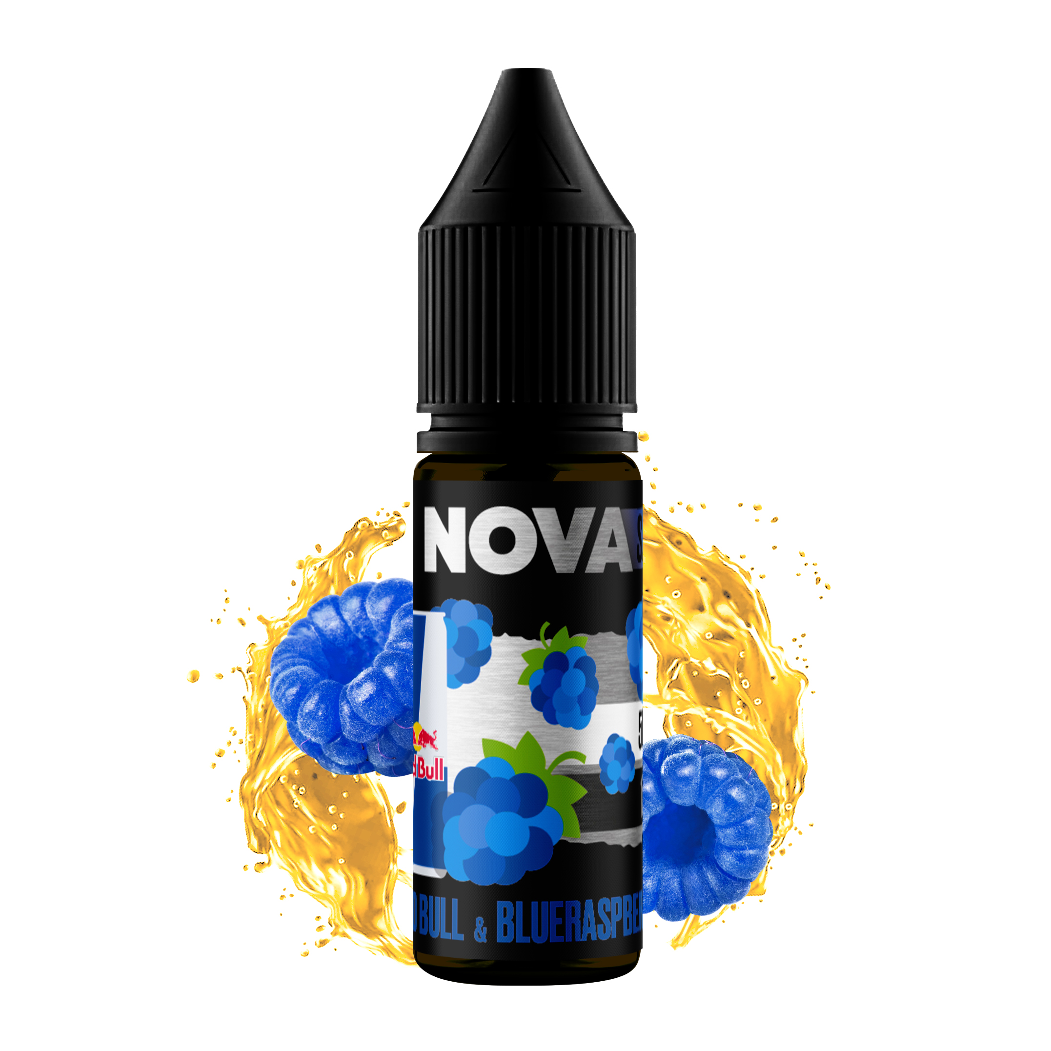 Рідина Nova Salt 15 мл зі смаком Red Bull та синьої малини