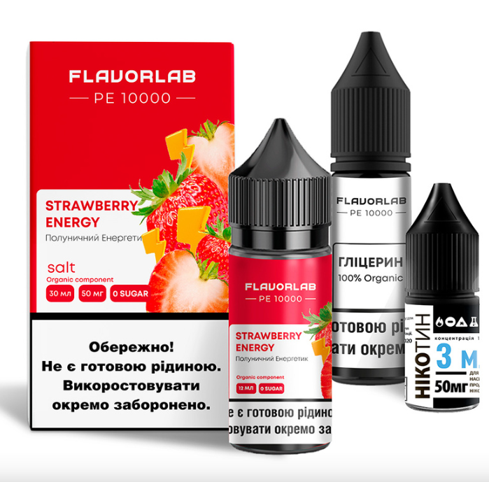 Набір Flavorlab PE 10000 зі смаком полуничного енергетику