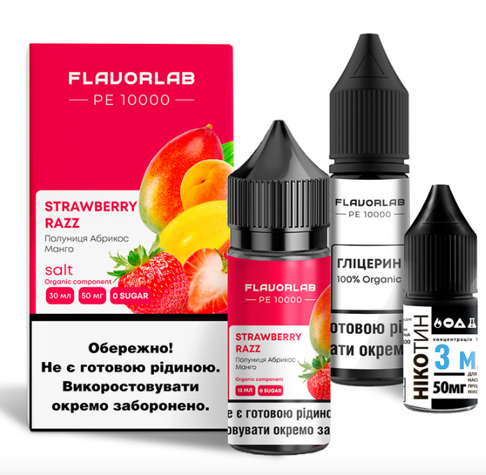 Набір Flavorlab PE 10000 зі смаком полуниці, абрикосу та манго