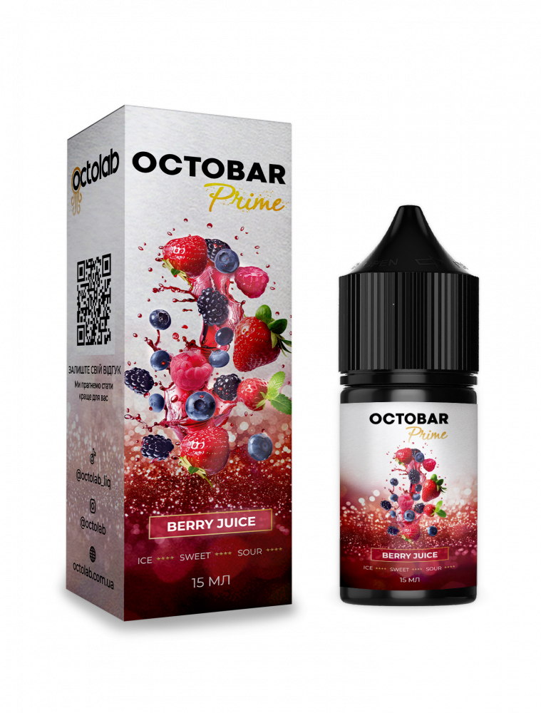 Набір для самозамісу Octobar Prime 30 мл зі смаком Насичених ягідних смаків