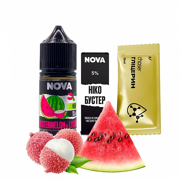 Рідина Nova Salt 30 мл зі смаком кавун та лічі