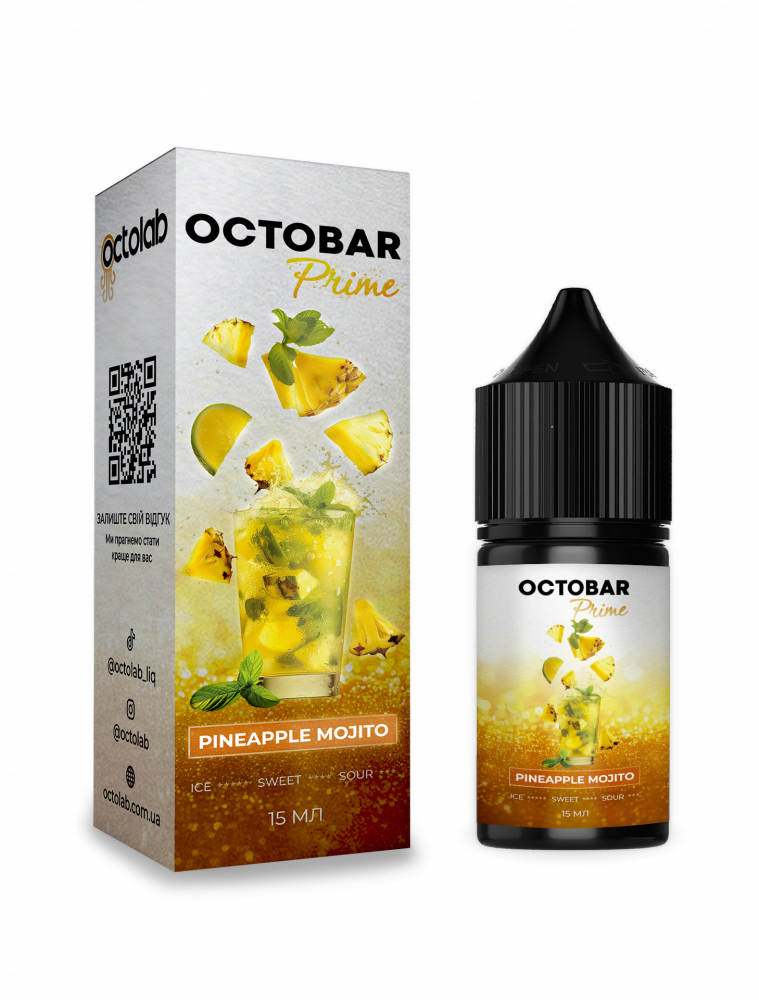Набір для самозамісу Octobar Prime 30 мл зі смаком Ананасу та мохіта