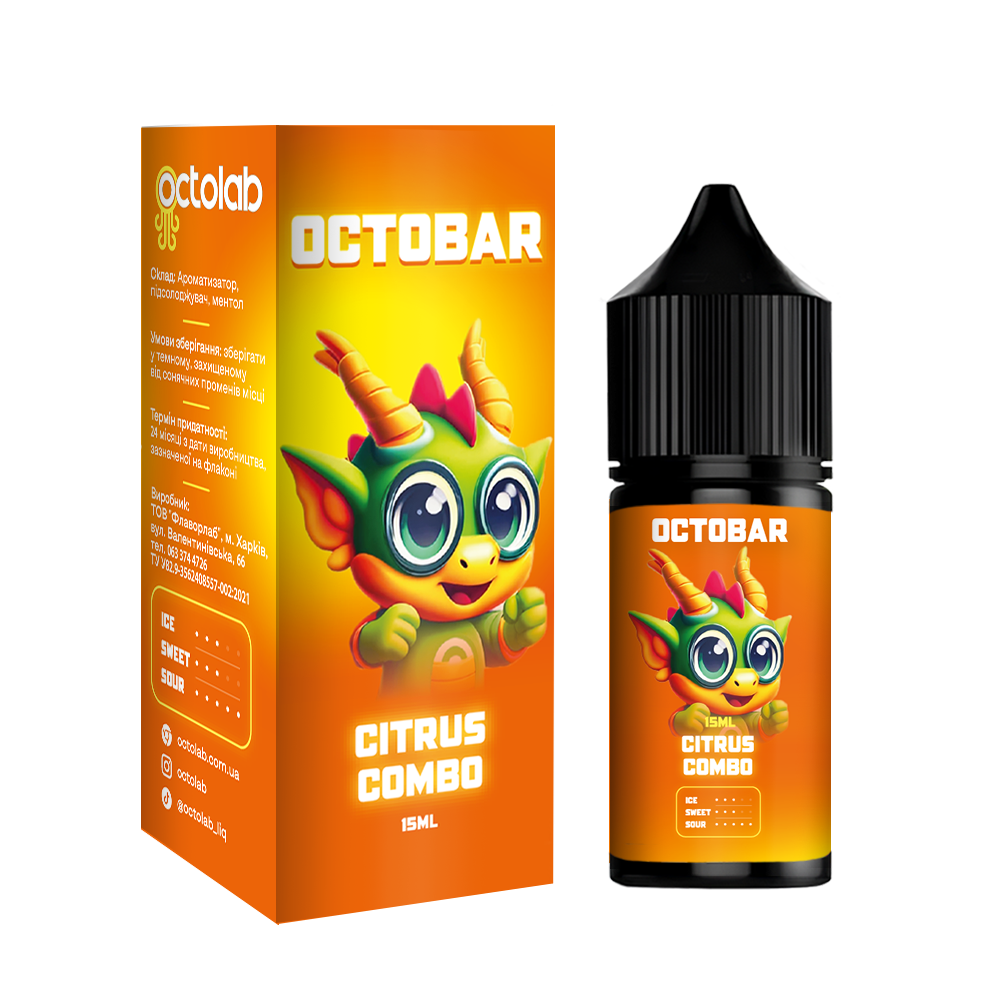 Сольовий набір Octobar NFT 30ml зі смаком  Цитрусового комбо